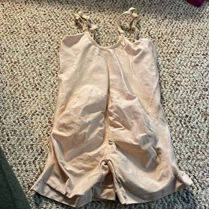 Beige compression bodysuit shorts